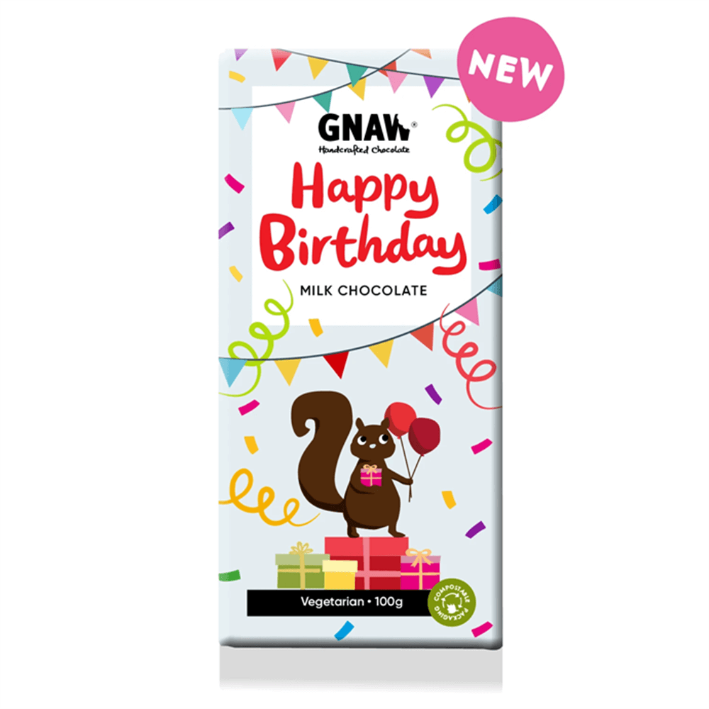 Gnaw Happy Birthday Milk Chocolate Bar 100g